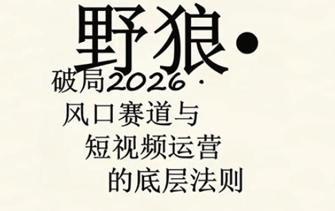 野狼团队·多平台实操运营课，覆盖AI口播、服装、好物、漫剪等热门玩法（更新4月29日）